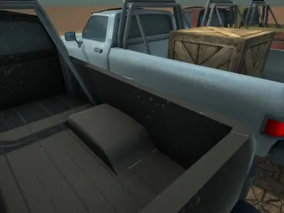 Eghties Pickup Truck low-poly game ready Low-poly 3D model