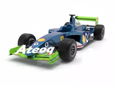 Ferrari F2002 3D Model Design 3D for Game Ready 3D print model