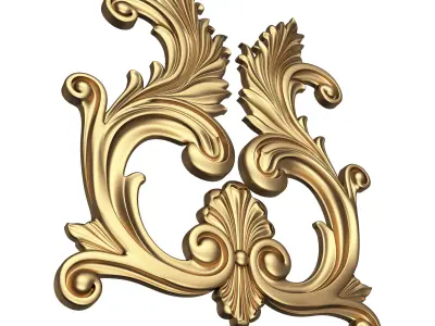 Carved Plaster Molding Decoration 042 Low-poly 3D model