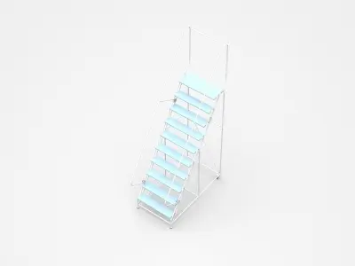 Movable Mobile Ladder Stand 3D model