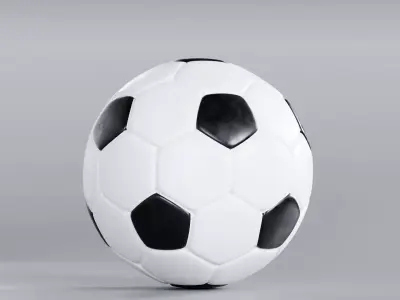 Realistic Football 3D Model True 4K PBR Renders  Low-poly 3D model