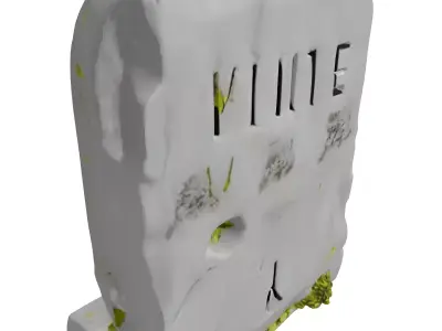 Ancient Stone Tablet with Moss Low-poly 3D model