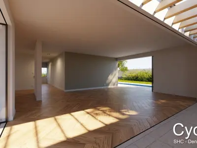 Modern villa 2021 Blender Eevee and Cycles 1 without furniture Low-poly 3D model