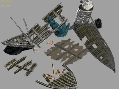 Game Submarine - Shipwreck 01 3D model
