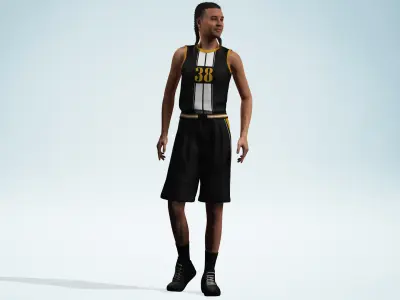 Athlete Realistic Basketball Player Male Character Low-poly 3D model