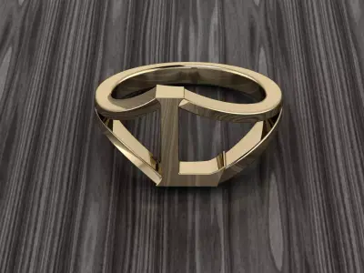 Jewelry Alphabet Ring L 3D print model purchase