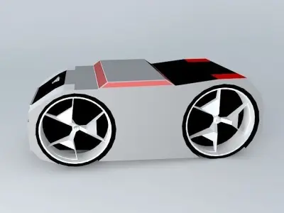 Truck futuristic car with wheels Free 3D model