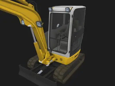 Mini Excavator Low-poly 3D model