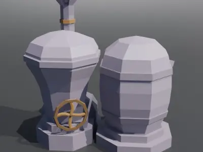 Power Generators Low-poly 3D model