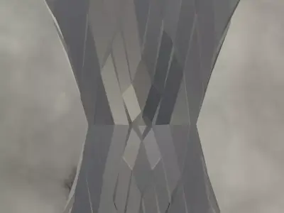 Silver Futuristic Cubic Structure Pillar Low-poly 3D model