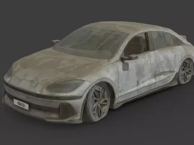044 Abandoned Car - Hyundai IONIQ 6 Low-poly 3D model