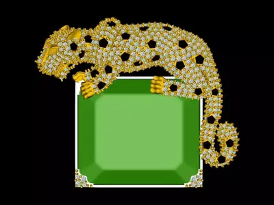 Leopard Panther Pendant Luxury Gemstone  3D print model