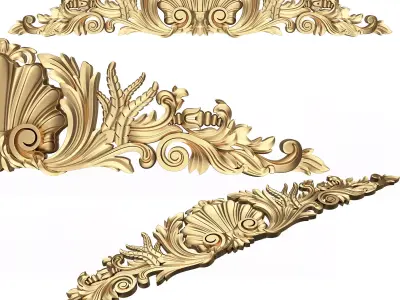 Carved Plaster Molding Decoration 017 Low-poly 3D model