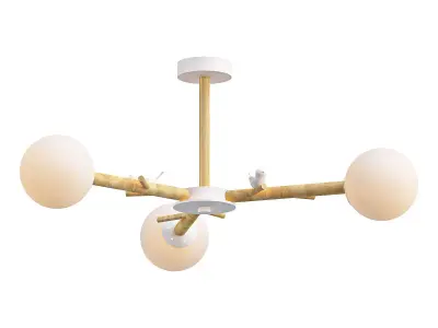 finch ceiling light with three balls hanging from it 3D model