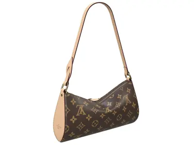 Louis Vuitton Pochette Tirette Bag Monogram Low-poly 3D model
