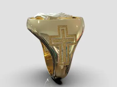 Man signet praying hand signet ring model 997 3D print model