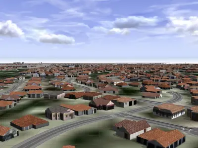 los angeles - city and surroundings Low-poly 3D model