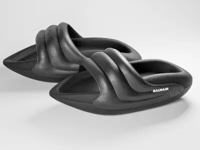Balmain Mules Sandals Sneakers Low-poly 3D model