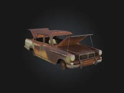 Rusty Time Capsule  Forgotten Relic from a Bygone Era 3D model