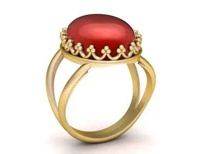 DOUBLE LAYER RUBY RING 3D PRINTABLE MODEL 3D print model