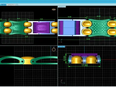 Wide bracelet with enamel 1412 3D print model