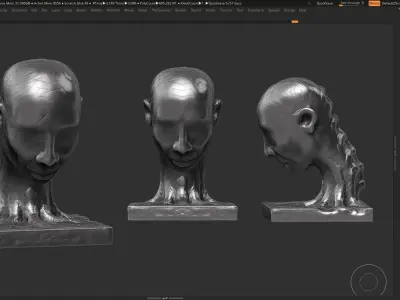 human head modern sculpture 3d print model 82 3D print model