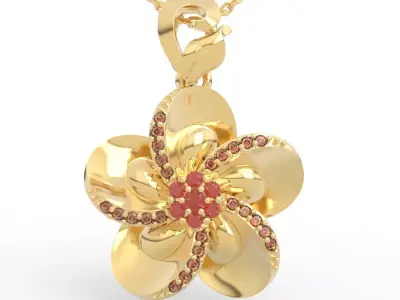 Large Diamond Flower Pendant  3D print model