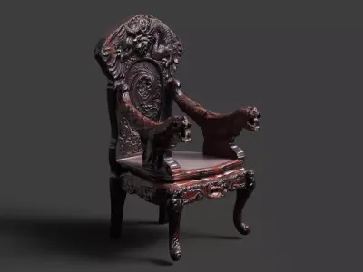 Chinese ancient dragon chair   3D model