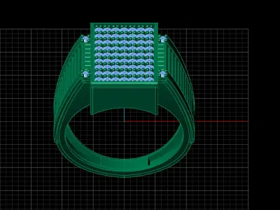Print Ready STL 3DM  Gents Rings Diamond Men Ring  3D print model 54