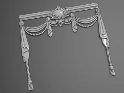 A woven curtain-shaped decor ready for CNC milling 3D model