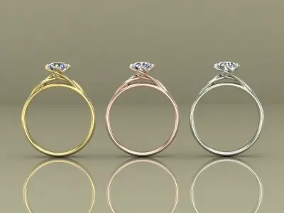 Engagement Ring Diamond Free 3D print model