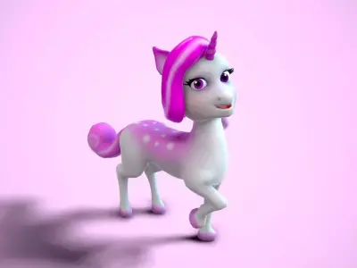 Cartoon unicorn Low-poly 3D model purchase