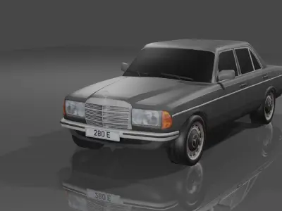 MERCEDES-BENZ W123 280E low poly car Low-poly 3D model