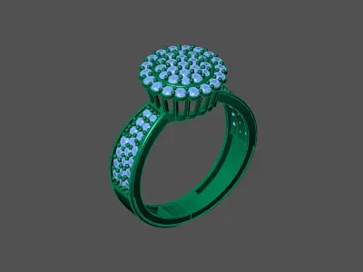 Womens Rings With Stone Ring Ready STL 3DM Models Rings women 3D print model
