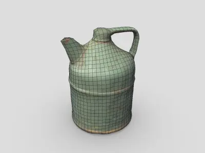 Rusty Oil Can Low-poly 3D model