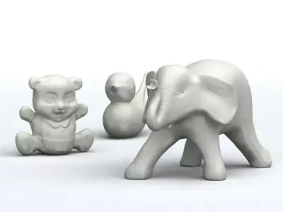 Children s Home Decor Bear Duck Elephant 3D model
