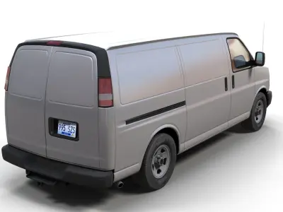 Generic industrial van Low-poly 3D model