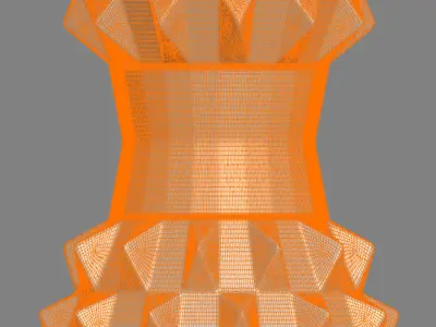 Middle Triangulation Thin Vase Geometric Shape 3D Printing Model 3D print model