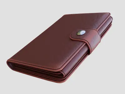 Leather wallet  Low-poly 3D model