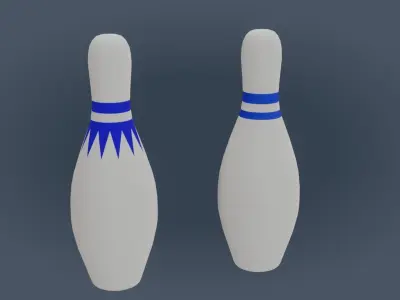 Bowling Set - Low Poly - Game Ready - PBR two pins Low-poly 3D model