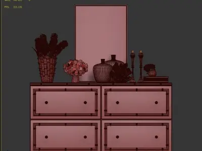 Decorative set with chest of drawers 3D model