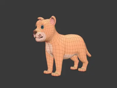Cartoon Dog Low-poly 3D model