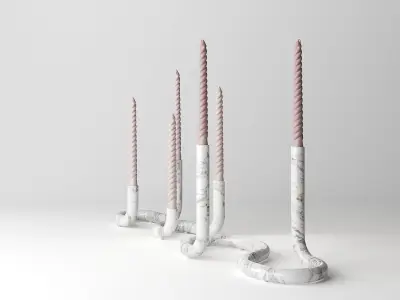 candleholder mars marble 3D model