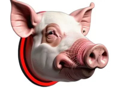 Realistic Pig Head Bust PBR Low-poly 3D model