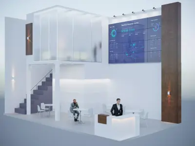 HIGH QUALITY Exhibition Stand - size 1000cm x 600cm  3D model