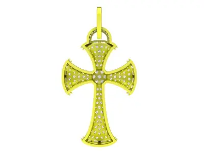 6937 Luxury Diamond Cross Pendant 3D print model