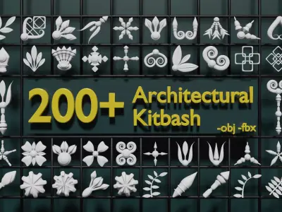 200 ARCHITECTURAL kit bash 3D model decoration ornaments 3D model