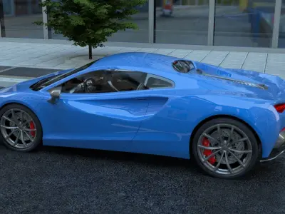 Generic EV Supercar v19 Low-poly 3D model