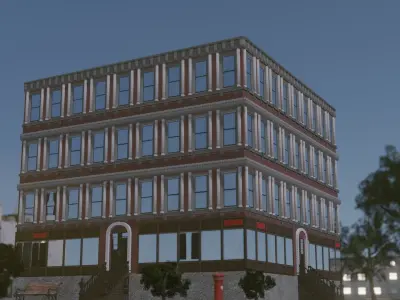 City trim sheet Low-poly 3D model