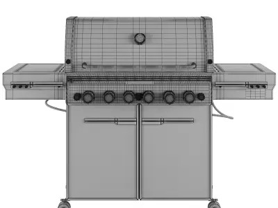 outdoor gas grill Low-poly 3D model